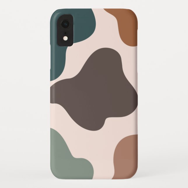 Coques Case-Mate iPhone Couleurs de papier peint Pastels Marron Vert créat (Dos)
