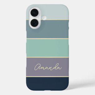 Coque Pour iPhone 16 Couleurs d'été personnalisées Bandes de blocs de c