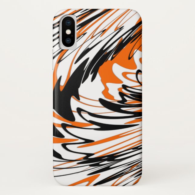 Coques Case-Mate iPhone Couleurs du Bengale Orange et lignes noires (Dos)