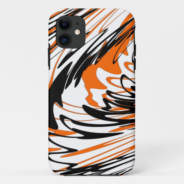 Coques Case-Mate iPhone Couleurs du Bengale Orange et lignes noires (Dos)