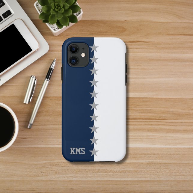 Coques Case-Mate iPhone Couleurs du collège Marine bleu et blanc (Créateur téléchargé)
