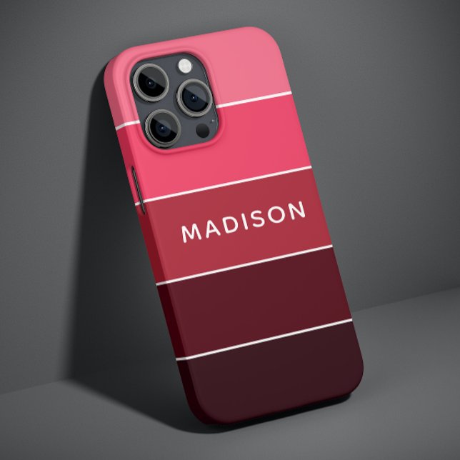 Coques Case-Mate iPhone Couleurs Modernes Roses Bloc de Couleurs Nom Perso (Créateur téléchargé)