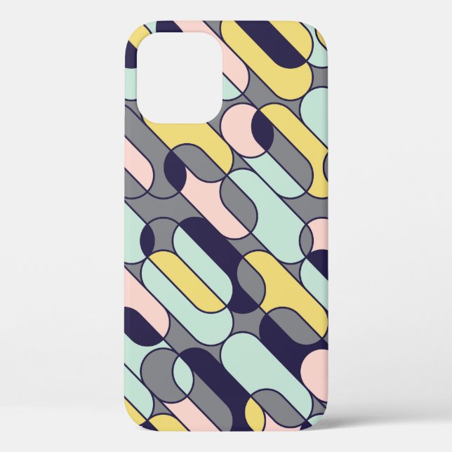 Coques Case-Mate iPhone Couleurs pâles géométriques : Motif rétro (Verso)