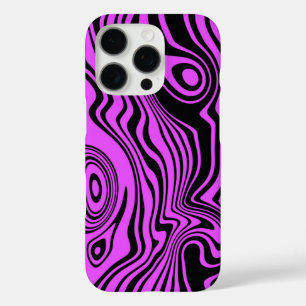 Coque iPhone 16 Pro Couleurs personnalisées Abstraites des vagues noir