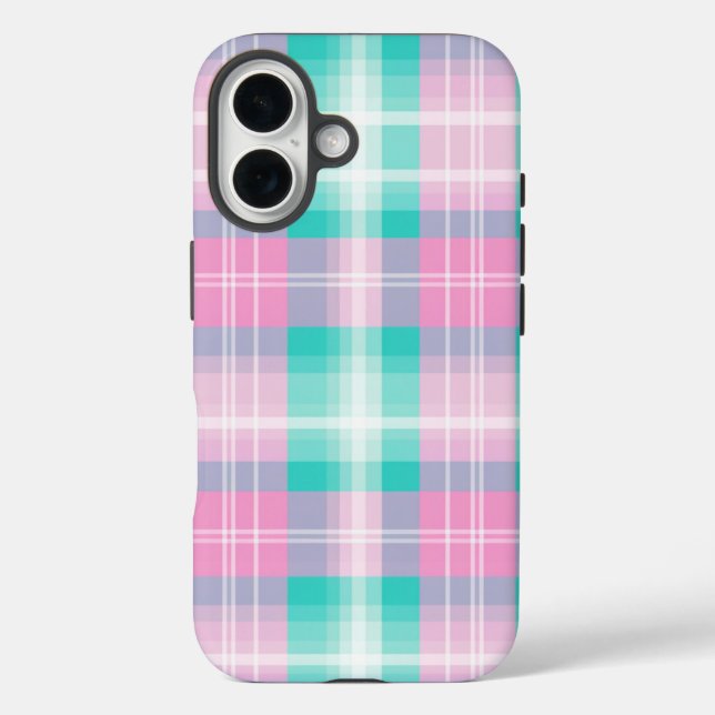 Coques Case-Mate iPhone Couleurs printanières carreautées pastel plaisante (Verso)