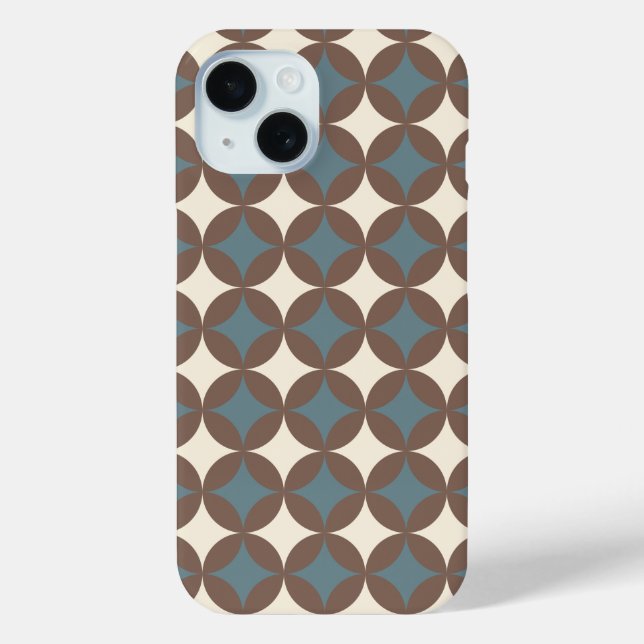 Coques Case-Mate iPhone Couleurs rétro Mi-Siècle Cercles modernes (Verso)
