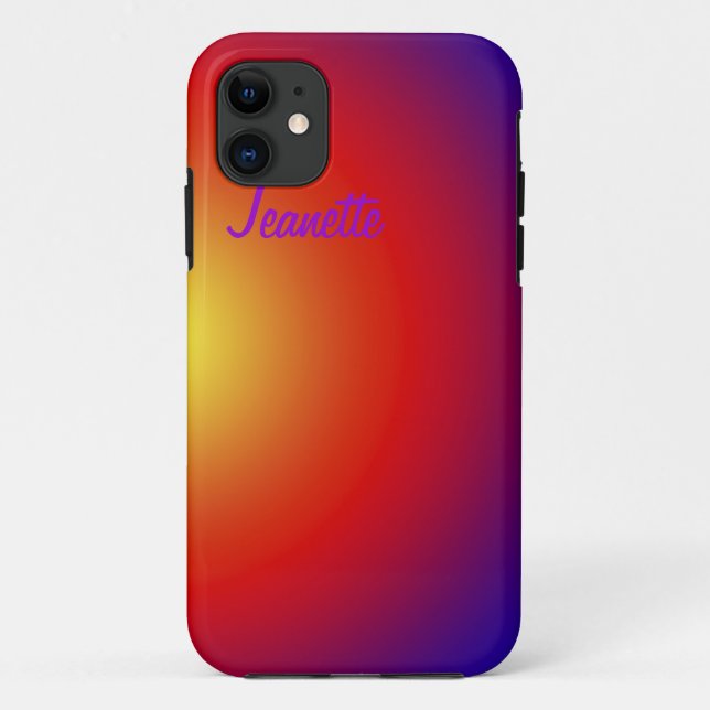 Coques Case-Mate iPhone Couleurs sauvages, Nom, Orange Rouge Jaune Minimal (Dos)