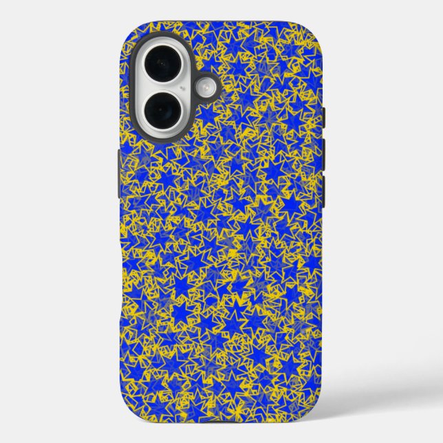 Coques Case-Mate iPhone Couleurs sportives de l'équipe Blue et Gold Star (Verso)