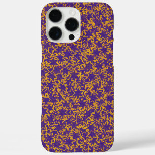 Coques iPhone 16 Pro Max Couleurs sportives de l'équipe violet et Gold Star