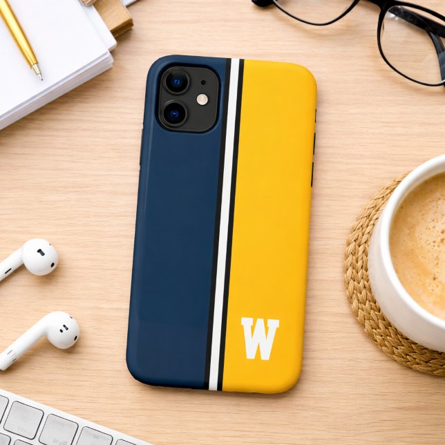 Coques Case-Mate iPhone Couleurs universitaires bleu et or (Créateur téléchargé)
