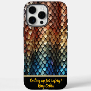 Coque iPhone 16 Pro Max Couleurs vives de la peau d'un serpent toxique
