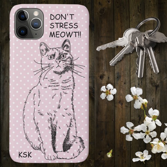 Coques Case-Mate iPhone Country Cat ne stress pas MEOWT Pink Polka Dot (Créateur téléchargé)