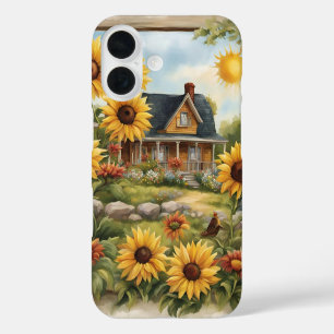 Coque Pour iPhone 16 Country Farmhouse Dreamy Golden Sunflowers