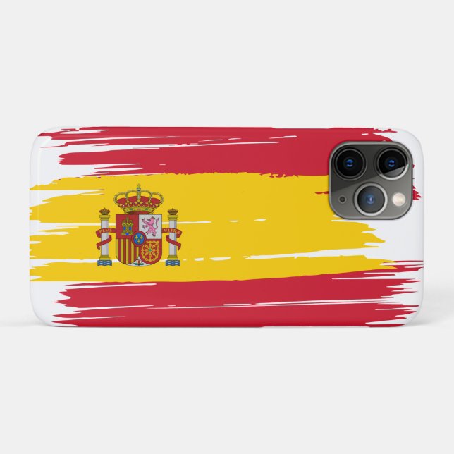 Coques Case-Mate iPhone Coup de pinceau Drapeau Espagne (Dos (Horizontal))