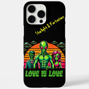 Coque iPhone 16 Pro Max Couple Alien dans l'affection galactique