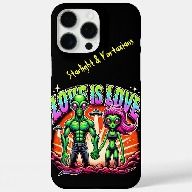 Coques Case-Mate iPhone Couple Alien dans l'amour cosmique (Verso)