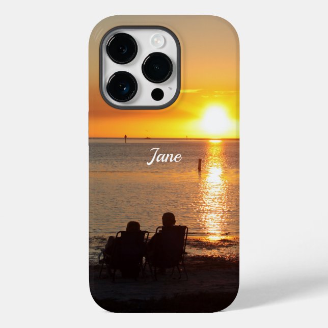 Coques Case-Mate iPhone Couple Asseyez-Vous Sur La Plage Au Cas De Télépho (Verso)