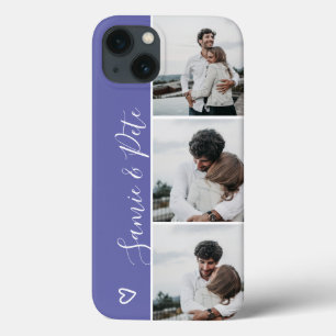 Case-Mate iPhone Case Couple bleu violet noms 3 photos grille de collage