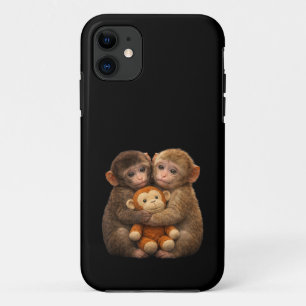 Case-Mate iPhone Case Couple de singes mignons étreignant une peluche Si