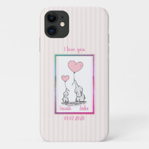 Case-Mate iPhone Case Couple d'éléphant rose doux