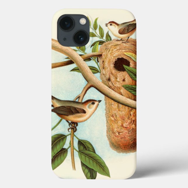 Coques Case-Mate iPhone Couple d'oiseaux sur un nid perché sur une branche (Verso)