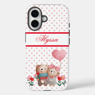 Coque Pour iPhone 16 Couple d'ours en peluche Saint-Valentin Case-Mate