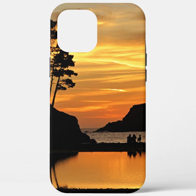 Coques Case-Mate iPhone Couple et Pup Orange Beach Sunset California Coast (Verso)