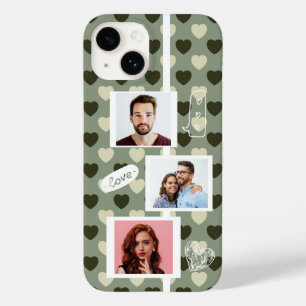 Coque Case-Mate iPhone Couple Photo Love Green Hearts Motif modifiable