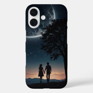 Coque Pour iPhone 16 Couple romantique sous la lune