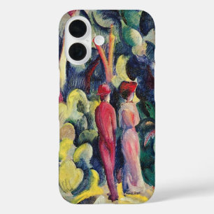 Coques iPhone 16 Couple sur le chemin forestier par August Macke