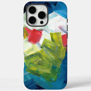 Coque iPhone 16 Pro Max Coups de pinceau abstraits en bleu, vert et rouge