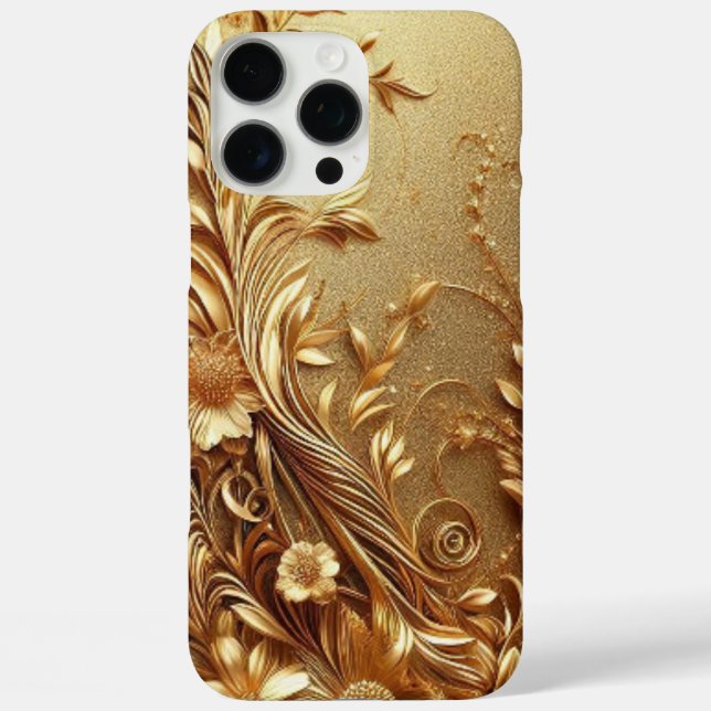 Coques Case-Mate iPhone Courbe florale dorée moderne (Verso)