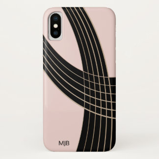 Case-Mate iPhone Case Courbes Art déco rose et noir chic avec Monogramme