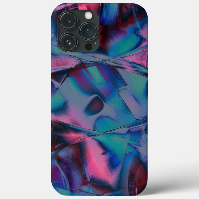 Coques Case-Mate iPhone Courbes désordonnées polies de teintes cyan à rose (Verso)