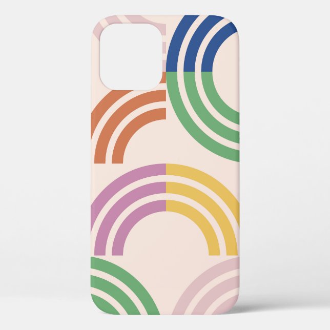 Coques Case-Mate iPhone Courbes triées rétro Arrière - plan géométrique (Verso)