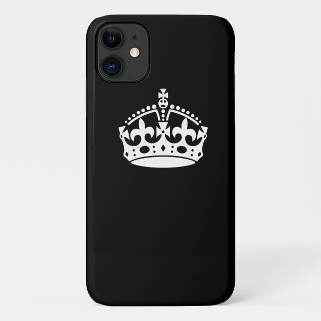Coques Case-Mate iPhone Couronne de calme Iconique sur noir (Dos)