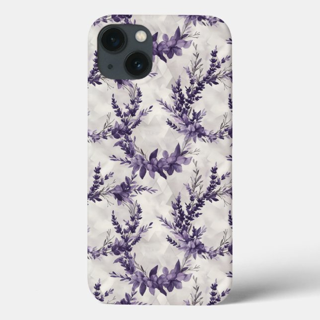 Coques Case-Mate iPhone Couronne de lavande rustique dans un style aquarel (Verso)