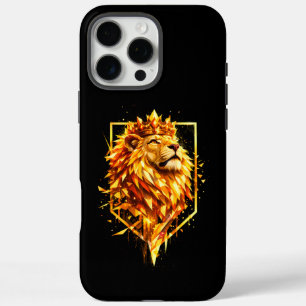 Coque iPhone 16 Pro Max Couronne de lion de feu géométrique