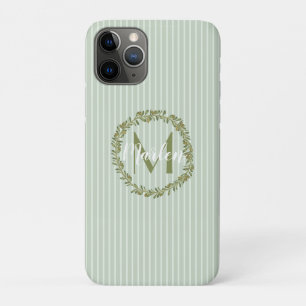 Case-Mate iPhone Case Couronne de monogramme personnalisée en olivier 