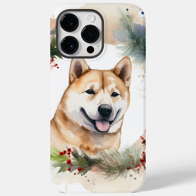 Coques Case-Mate iPhone Couronne de Noël Akita Chien de fête (Verso)