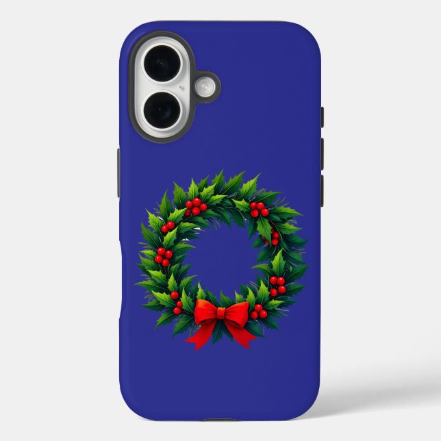 Coques Case-Mate iPhone Couronne de Noël avec Nœud Rouge (Verso)