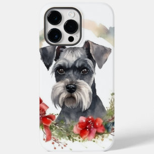 Coque Case-Mate iPhone Couronne de Noël festive de Schnauzer