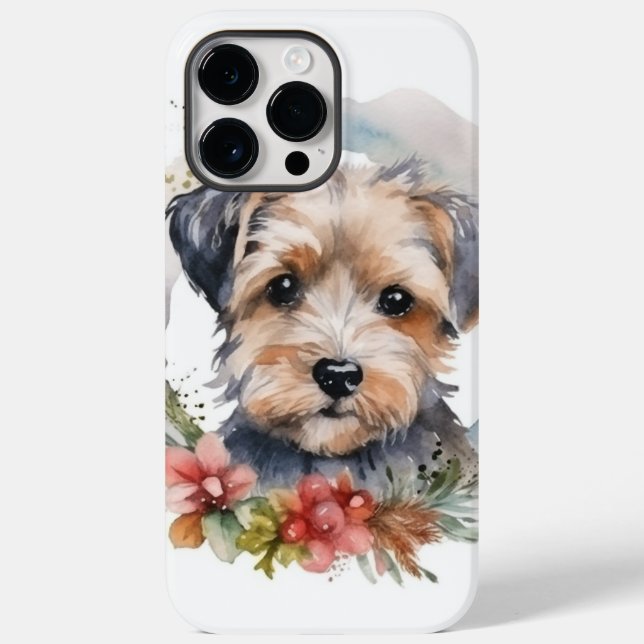 Coques Case-Mate iPhone Couronne de Noël festive Yorkipoo (Verso)
