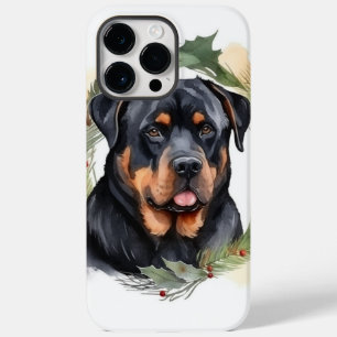 Coque Case-Mate iPhone Couronne de Noël Rottweiler Chien de fête