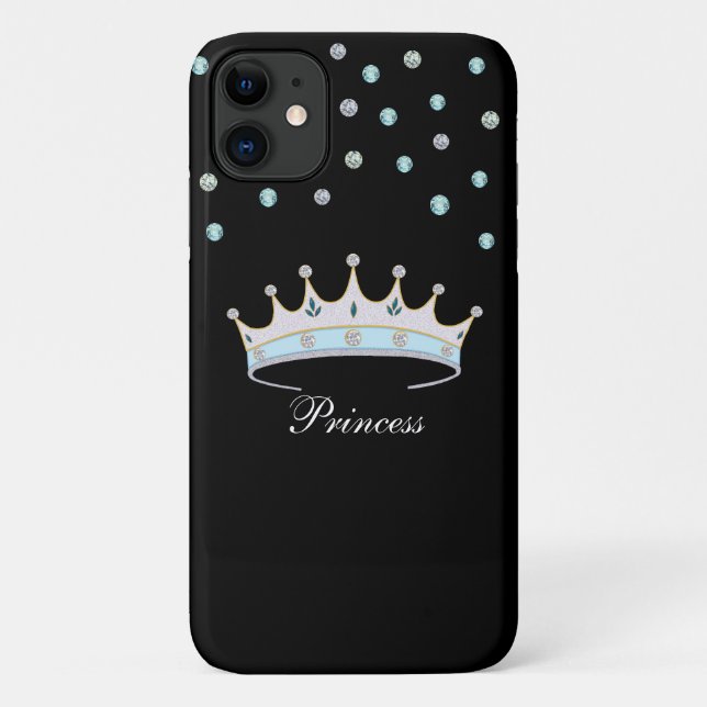 Coques Case-Mate iPhone Couronne de princesse et confettis de pierres préc (Dos)