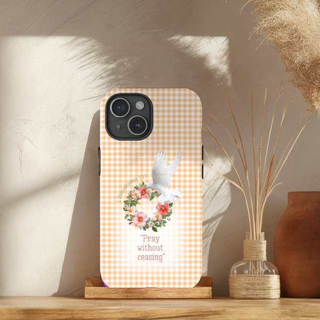 Coques Case-Mate iPhone Couronne de rose vérifiée pêche adorable Bible Col (Créateur téléchargé)