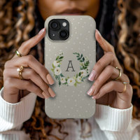 Couronne de verdure sucrée et monogramme à points