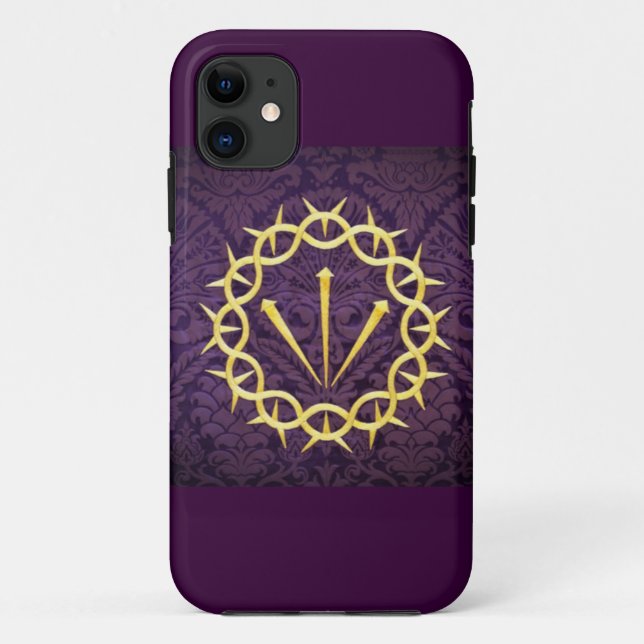 Coques Case-Mate iPhone Couronne D'Or D'Épines Sur Arrière - plan Violet N (Dos)