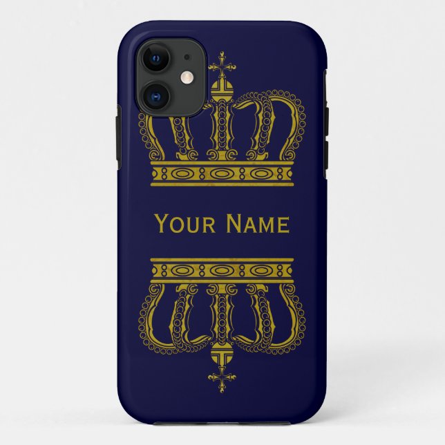 Coques Case-Mate iPhone Couronne d'or + votre texte (Dos)