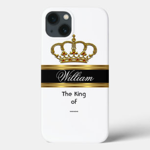 Coques Pour iPhone Couronne élégante de classe royale or noir blanc
